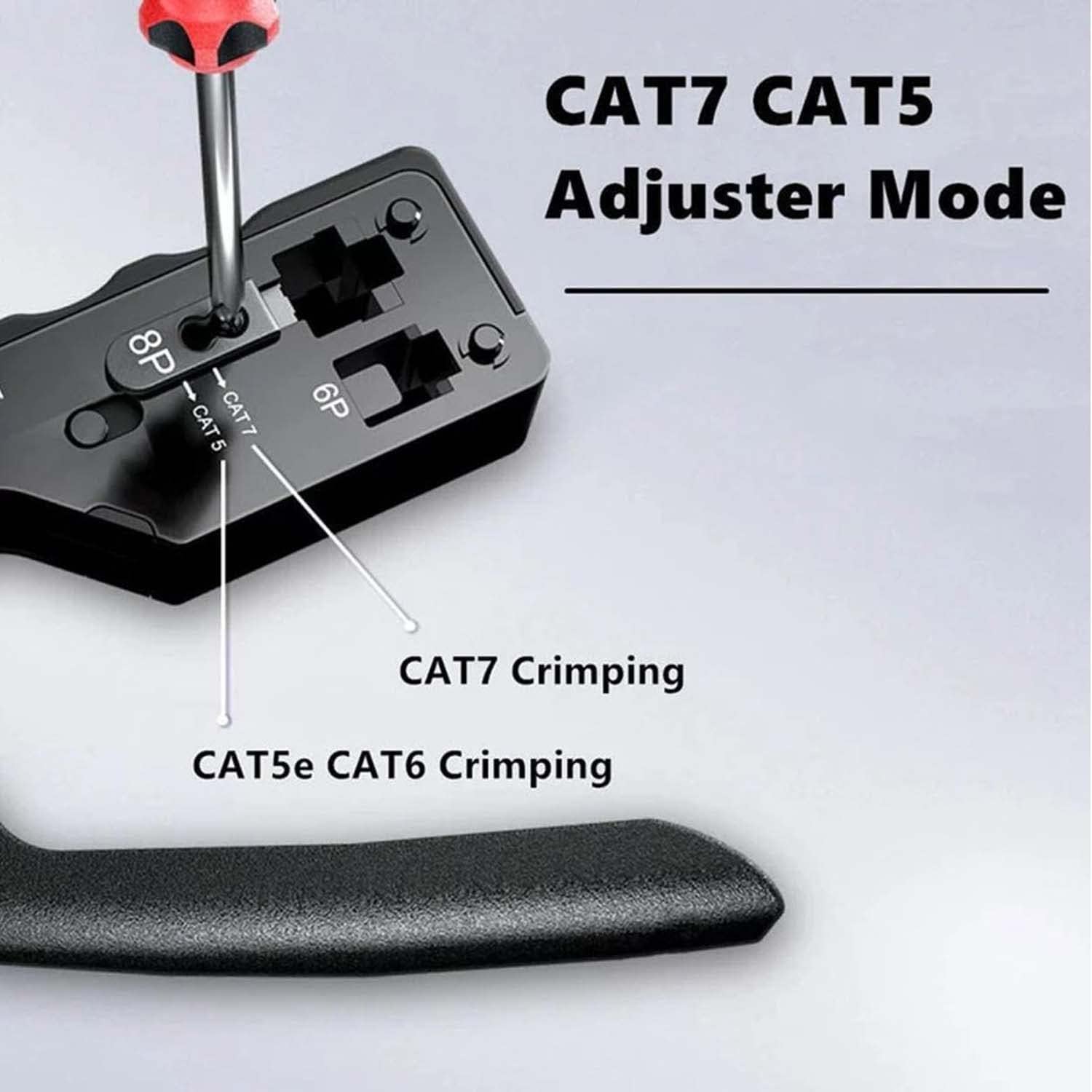 Passthrough Crimping Tool | Cat5/ Cat7 Multifunctional Crimp Tool Alloy Carbon Steel, 6P 8P RJ11 RJ12 RJ45 STP/UTP Ethernet Cable Modular Crimping Tool - Image 6