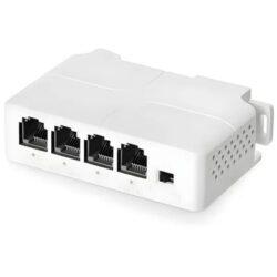 Poe Extender 1 in 3 Out PoE Powered Passthrough Switch Poe Extender 1 in 3 Out | PoE Powered Passthrough Switch Extend Wall and Din-Rail Mount (Indoor)