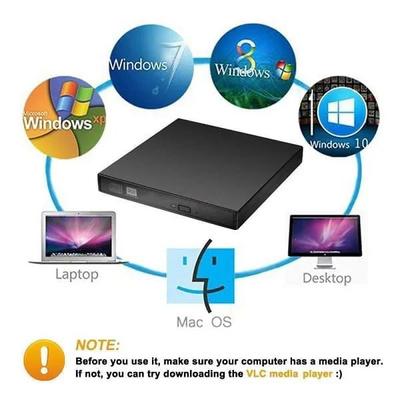 Portable Slim DVD Writer USB A & Type-C 3.0 | External CD/DVD Burner for Laptop & Desktop | Windows Compatible - Image 2