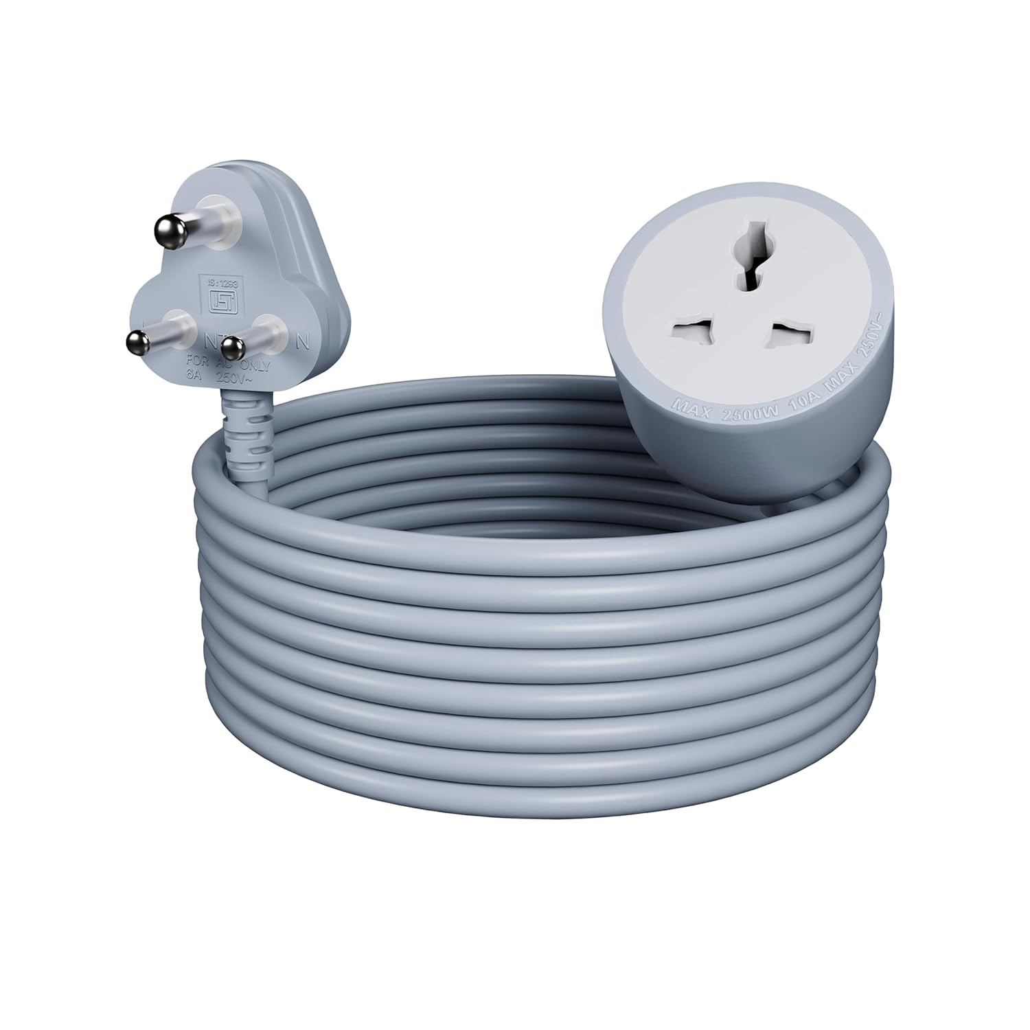 Power Cord Extension Cable (Male to Female) with Heavy Duty Long Wire Cord, Single Outlet Socket, 3 pins Extension Cord for Indoor Outdoor Use - Image 6