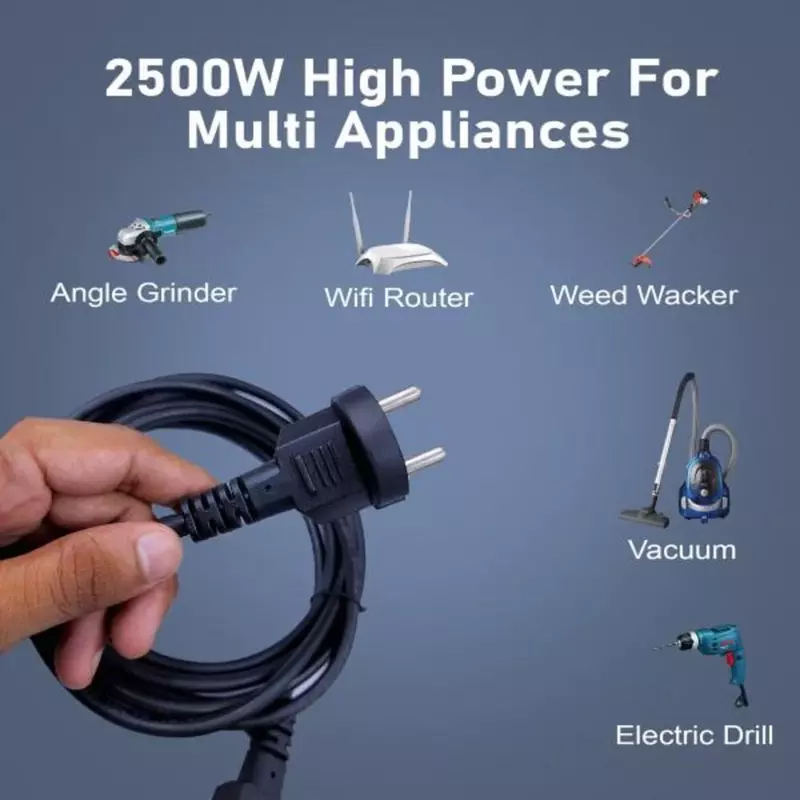 Power Extension Cord Wire, Male to Female 2 Pin Heavy Duty, Indoor and Outdoor, Electrical Extender Power Cable for appliances, Electronics, and Power Tools - Image 4