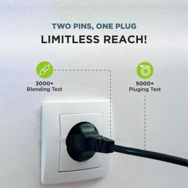 Power Extension Cord Wire, Male to Female 2 Pin Heavy Duty, Indoor and Outdoor, Electrical Extender Power Cable for appliances, Electronics, and Power Tools - Image 3