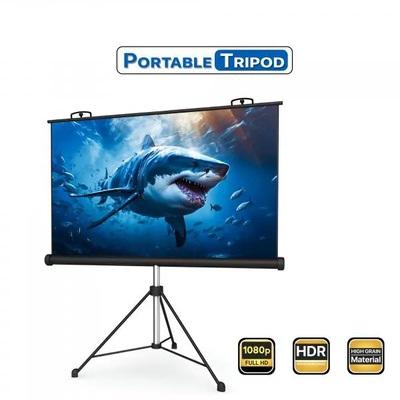 Projection Screen with Tripod Stand Anti-Crease, High Gain Fabric, 4K UHD & Full HD 1080P Support, Portable & Foldable - Image 2