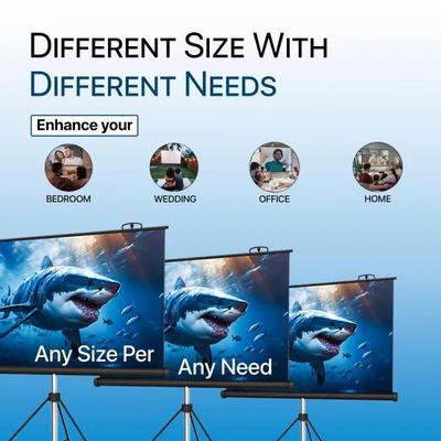 Projection Screen with Tripod Stand Anti-Crease, High Gain Fabric, 4K UHD & Full HD 1080P Support, Portable & Foldable - Image 6