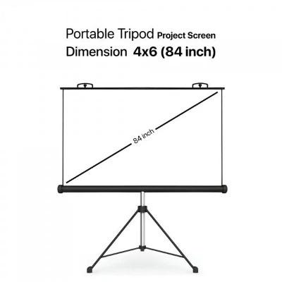 Projection Screen with Tripod Stand Anti-Crease, High Gain Fabric, 4K UHD & Full HD 1080P Support, Portable & Foldable - Image 4