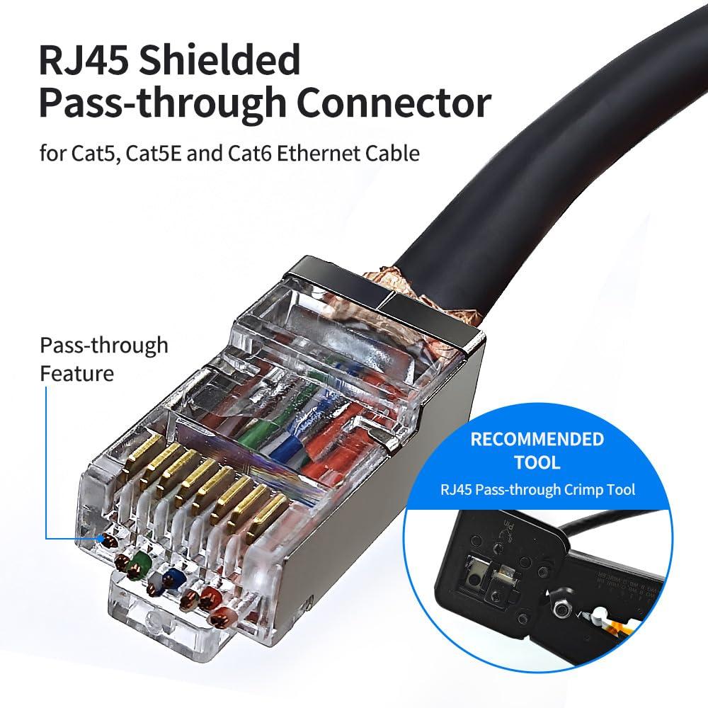 RJ-45 CAT-5 & CAT-6 SFTP Connector - High-Speed Shielded Ethernet Cable Connector for Reliable Networking (Pack Of 50Pcs) - Image 4