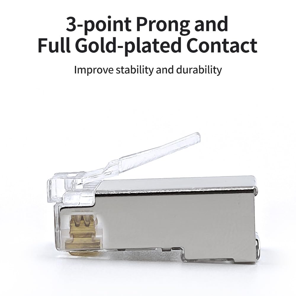 RJ-45 CAT-5 & CAT-6 SFTP Connector - High-Speed Shielded Ethernet Cable Connector for Reliable Networking (Pack Of 50Pcs) - Image 5