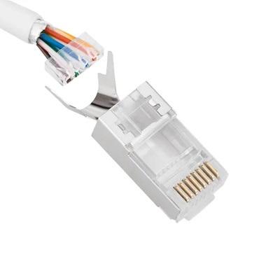 Rj-45 Cat-7 Plug | Rj45 8P8C Modular Plug | 50U Nickel Plated ,3 Prong Shielded Ftp/Stp (Pack Of 50Pcs) - Image 2