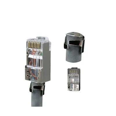 Rj-45 Cat-7 Plug | Rj45 8P8C Modular Plug | 50U Nickel Plated ,3 Prong Shielded Ftp/Stp (Pack Of 50Pcs) - Image 3