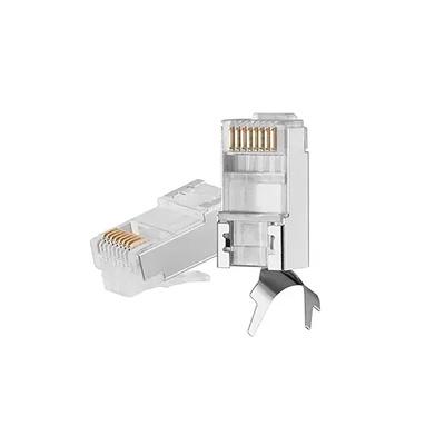 Rj-45 Cat-7 Plug | Rj45 8P8C Modular Plug | 50U Nickel Plated ,3 Prong Shielded Ftp/Stp (Pack Of 50Pcs) - Image 4