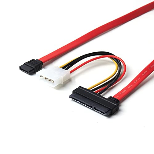SATA 22pin 7+15pin Female to SATA Female Cable with Molex IDE 4Pin Power Cable (30cm) - Image 2