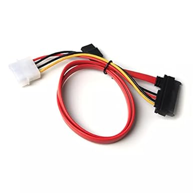 SATA 22pin 7+15pin Female to SATA Female Cable with Molex IDE 4Pin Power Cable (30cm) - Image 4