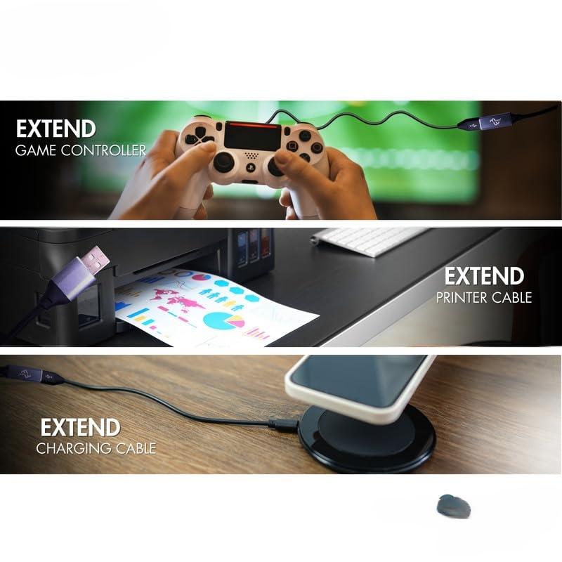 USB 3.0 Extension Cord IC , Male to Female USB Cable High-Speed Data Transfer Compatible with Webcam, Gamepad, Keyboard, Mouse, Hard Drive, Xbox, Laptop/PC/Mac/Printer - Image 5