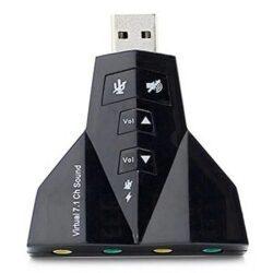 USB Sound 7.1Ch Jet-2 USB Sound 7.1Ch Jet | External Sound Card with Dual Stereo Output & Mic Input, Volume Control (Black)