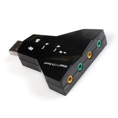 USB Sound 7.1Ch Jet | External Sound Card with Dual Stereo Output & Mic Input, Volume Control (Black) - Image 2