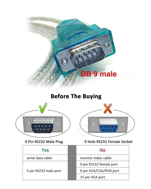 USB To Serial DB9 Male (9 Pin) RS232 Cable Adapter - Image 2