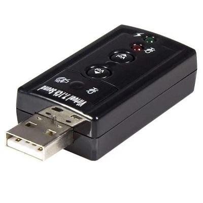 USB to 3.5mm Jack Audio Adapter | 7.1 External USB Sound Card for PC, Headphones & Microphone (Black) - Image 2