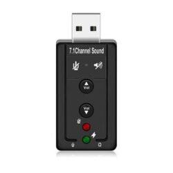 USB to 3.5mm Jack Audio Adapter USB to 3.5mm Jack Audio Adapter | 7.1 External USB Sound Card for PC, Headphones & Microphone (Black)