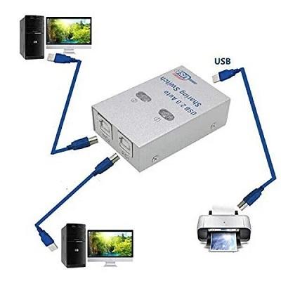 Usb Switch 1X2 Auto | 3 in 1 (1) 2 Ports Auto Printer Sharing Switch Hub Box - Image 3