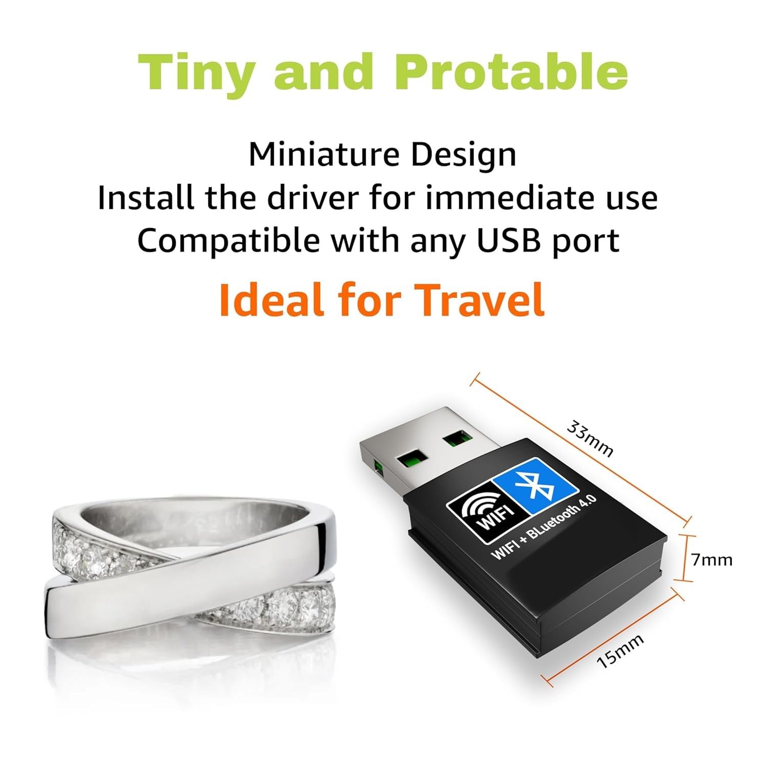 Usb Wifi Dongle 4 AC150 Mbps Adaptor Bluetooth 4.0 Dongle (Wifi+Bluetooth) - Image 2