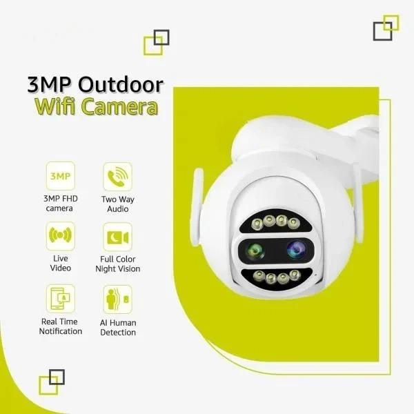 WiFi CCTV Camera | 3MP Outdoor Security Camera with 10X Hybrid Zoom, Full Color Night Vision, Motion Detection, Two-Way Audio, Remote Access via OKAM App - Image 2