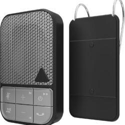 ZAGG zgexsp-bs0 Speakerphone ZAGG Wireless Bluetooth Hands-Free Car Speakerphone with Noise Cancellation, Voice Control & Clip Mount – Portable In-Car Speaker for Calls & Music Playback (Black & Silver)
