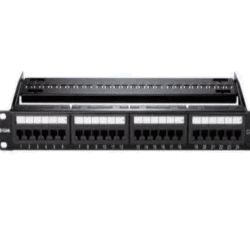 patch panel Cat6 UTP 24 Port Patch Panel | Pre-Loaded Network Rack Mount Panel | High-Speed Ethernet Cable Management