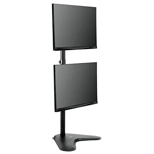 LED Dual Monitor Desk Stand – 13''(33.02cm) –32''(81.28cm) Screen Support with Adjustable Arms & Straight Base for Ergonomic Viewing - Image 2