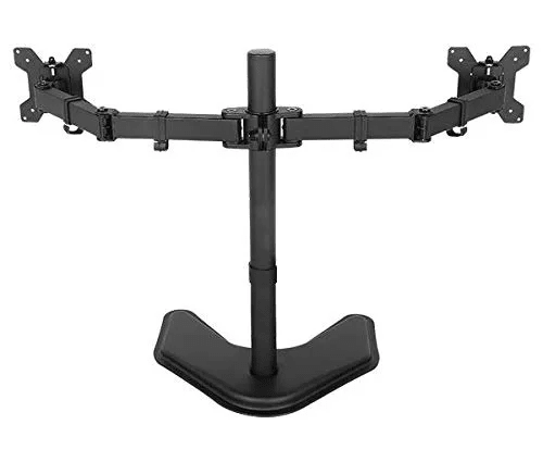 Dual Screen Monitor Stand – Free Standing Horizontal Base Mount for Two 27'' (68.58cm) Displays | Adjustable Arms & Cable Management - Image 3