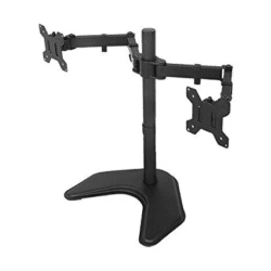 Dual Screen Monitor Stand-2 Dual Screen Monitor Stand – Free Standing Horizontal Base Mount for Two 27'' (68.58cm) Displays | Adjustable Arms & Cable Management