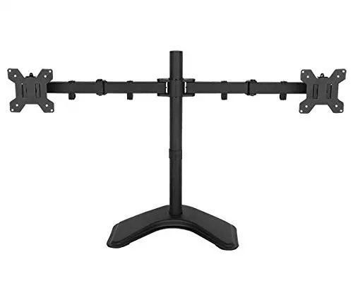 Dual Screen Monitor Stand – Free Standing Horizontal Base Mount for Two 27'' (68.58cm) Displays | Adjustable Arms & Cable Management - Image 2