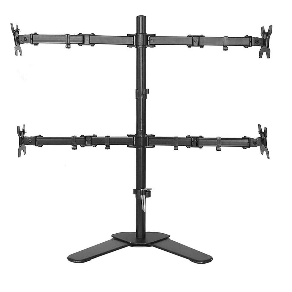 LED Monitor Stand 1x4 – Height Adjustable Free-Standing Mount with Tilt, Swivel & Rotate Arms for 14''–30'' (35.56 - 76.2)cm Screens