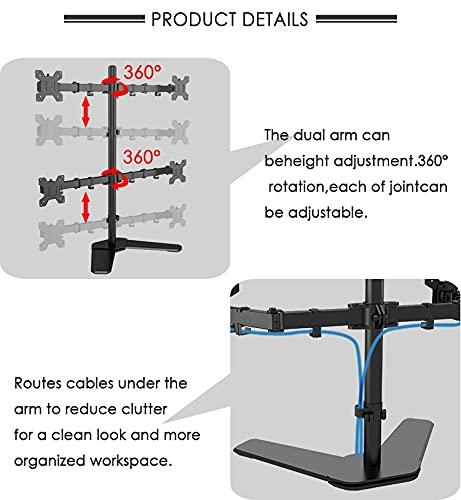 LED Monitor Stand 1x4 – Height Adjustable Free-Standing Mount with Tilt, Swivel & Rotate Arms for 14''–30'' (35.56 - 76.2)cm Screens - Image 4
