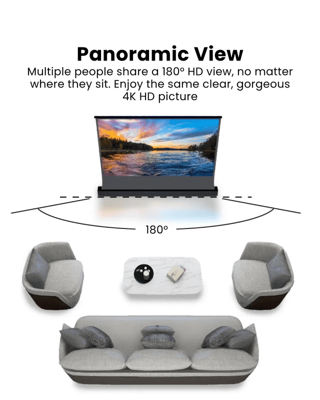 Projector Screen Electric Floor Rising 16:9 – Motorized Retractable Design, Portable & Easy Setup for Movies, Gaming & Presentations - Image 2